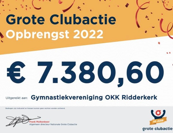 Fantastische opbrengst Grote Club Actie